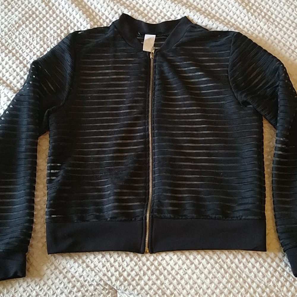 See through bomber jacket